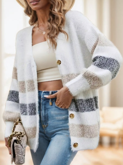 Women's French Stripe Cardigan