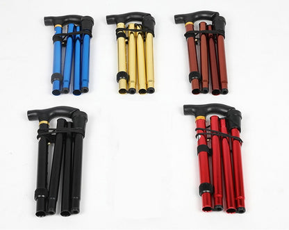 Lightweight Foldable Foldable Quick Lock Trekking Rod Hiking Pole Cross-country Running Cane Aluminum Foldable Cane