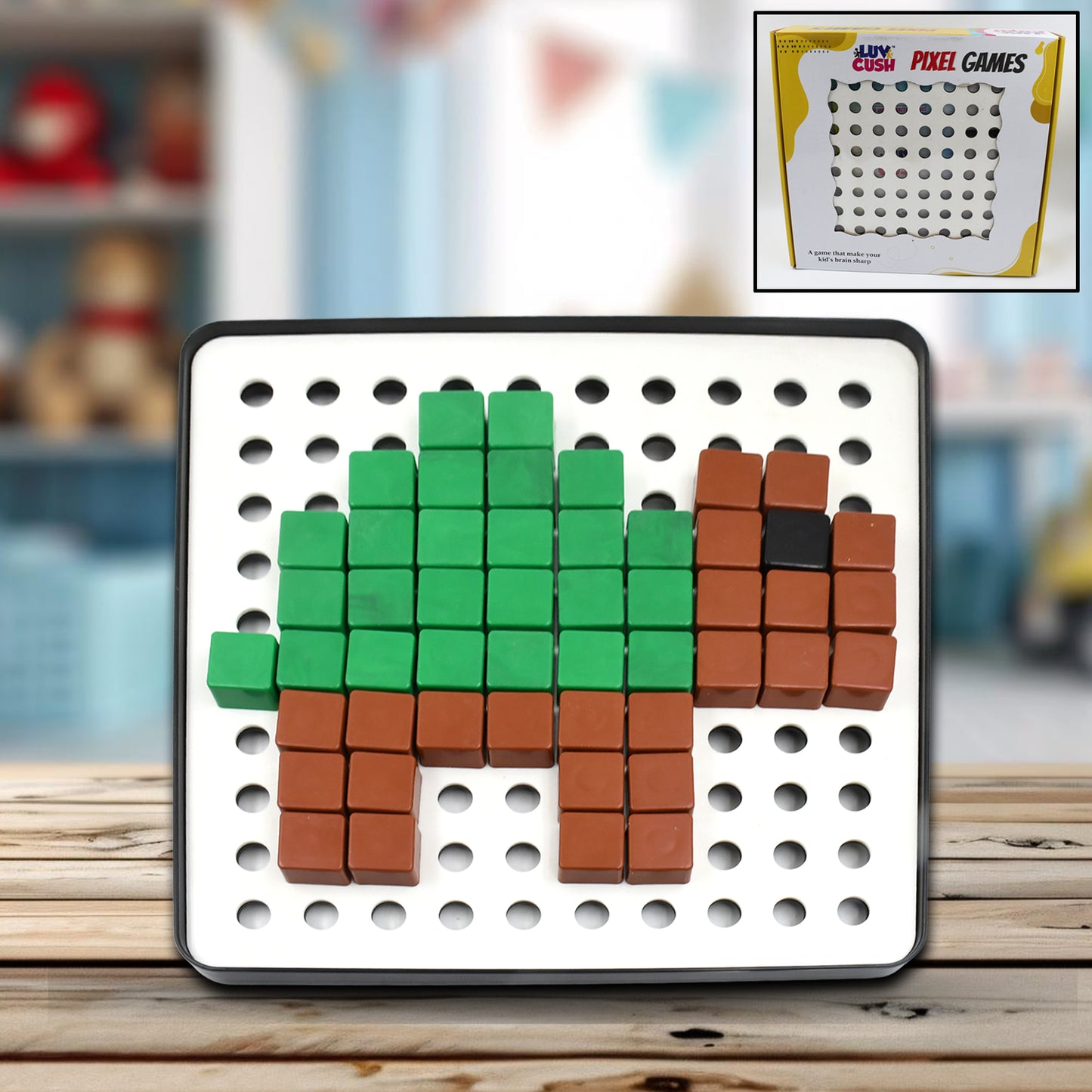 18042 Pixel Cubes Toy For Children Early Education Pixel Game Educational Board Games Board Birthday Gift For Kids Learning Math Toy Brain Games Math Puzzle (Approx 180 Cubes With Pixel Board  Book)