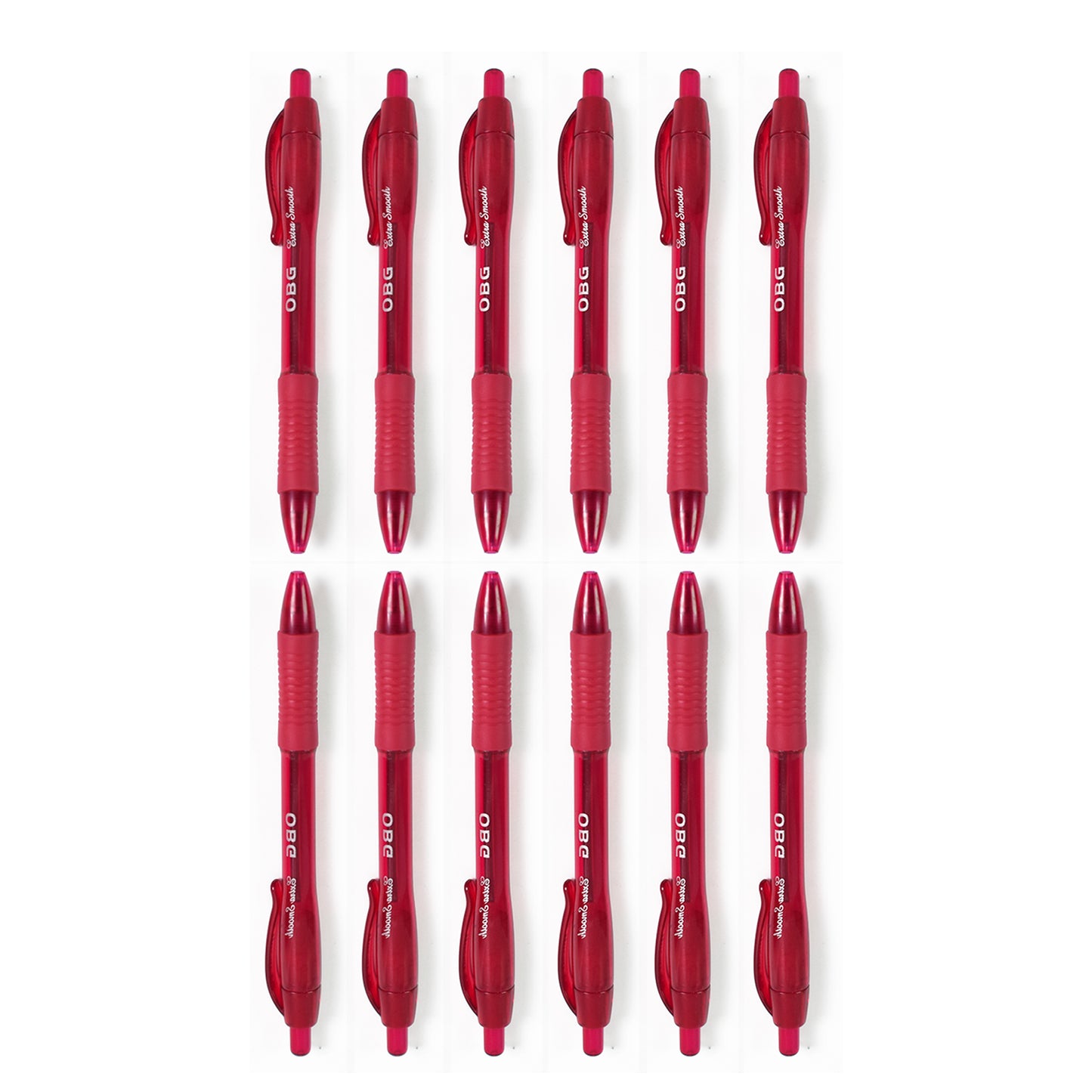 Red Colour Gel Pen Set Set Of 12 Pcs