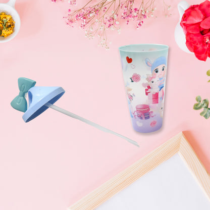 Unicorn Water Bottle With Straw  Lid For Kids (Without Light)