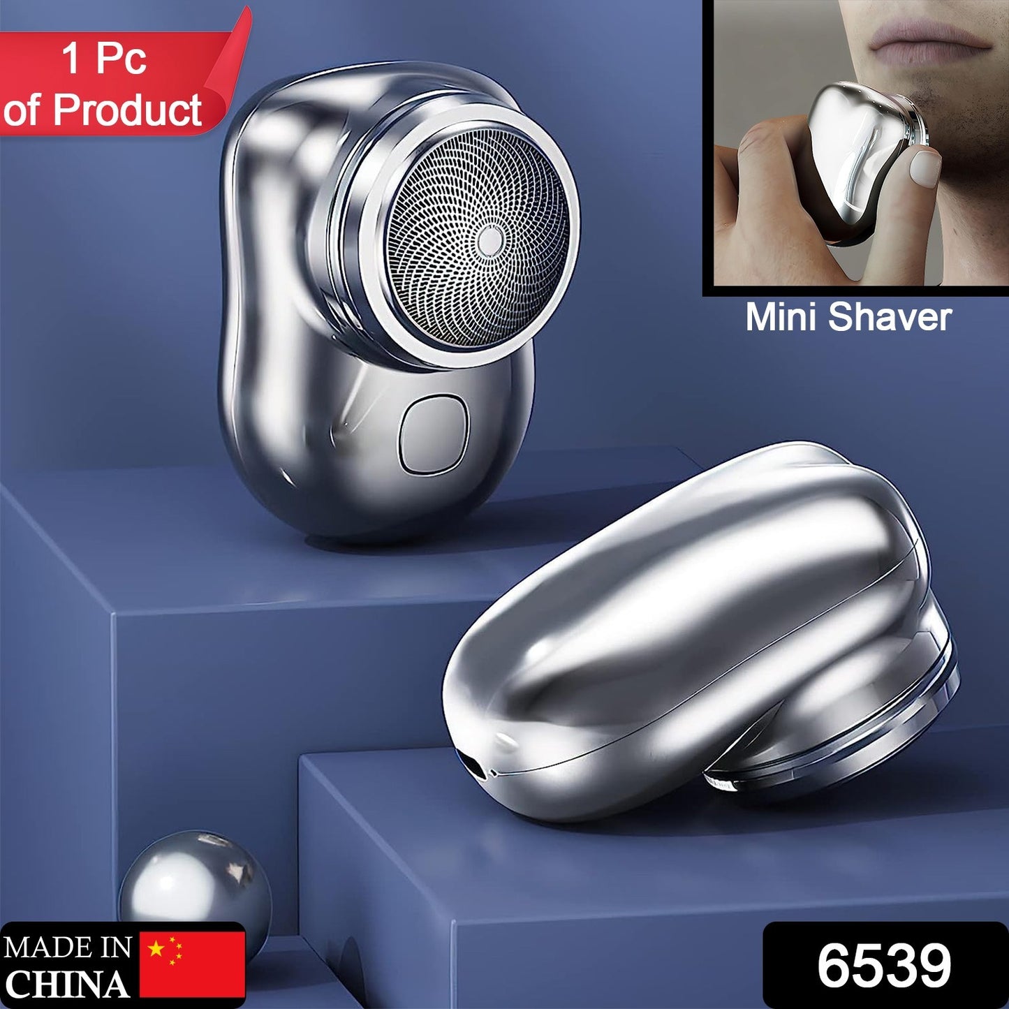 6539 Mini Electric Shaver Portable  Pocket Fashion  Rechargeable  Wireless Beard Hair Razor For Men And Women  Home Travel Gift