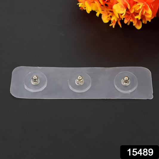 Adhesive Nails Wall Hooks (Screw Sticker  3 Hook  1 Pc)