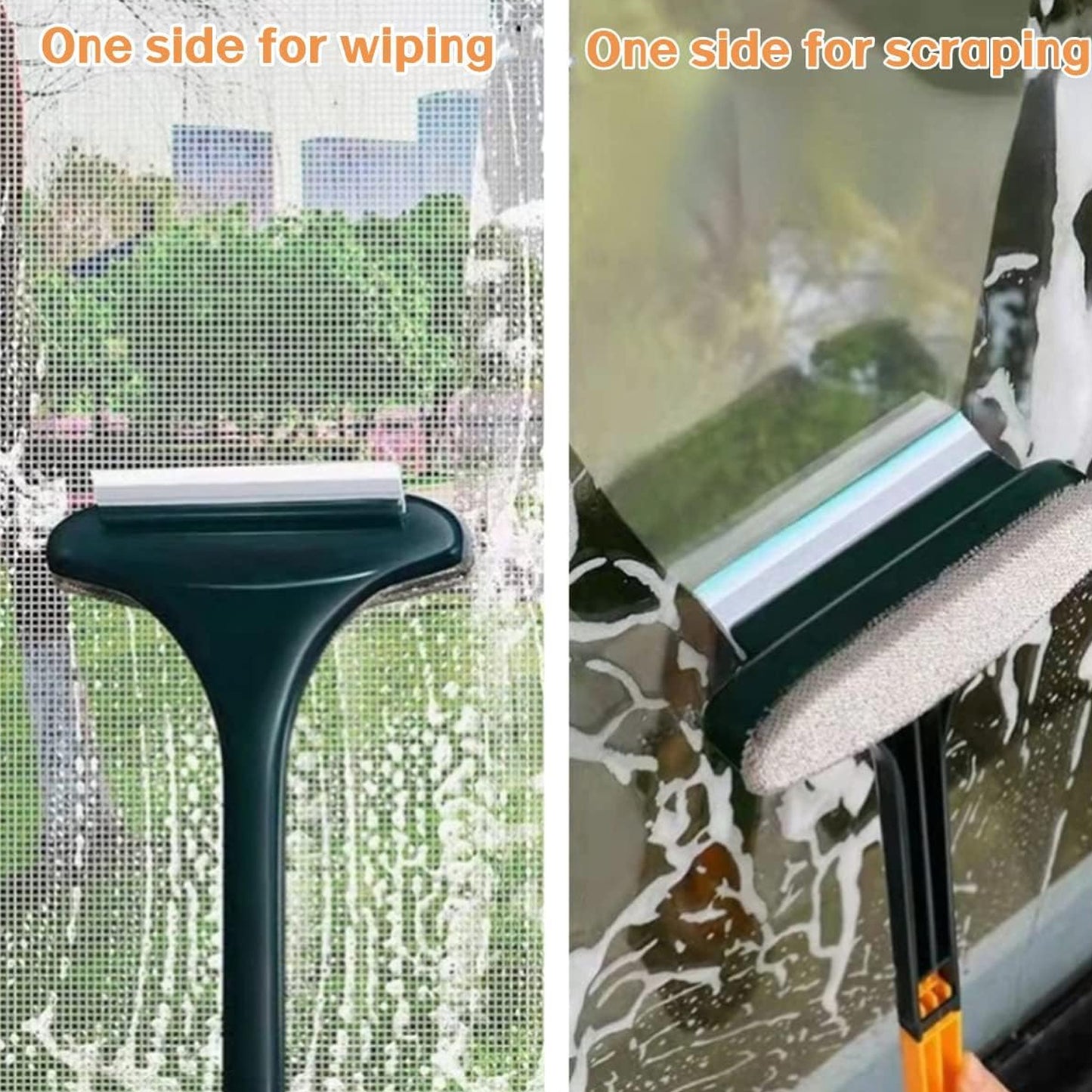 Brush 2 In 1 Mesh Cleaning Brush  Wiper With Extended Handle Window Cleaning Brush Net Cleanermagic Window Cleaner Brush Window Mesh Cleaner (1 Pc)