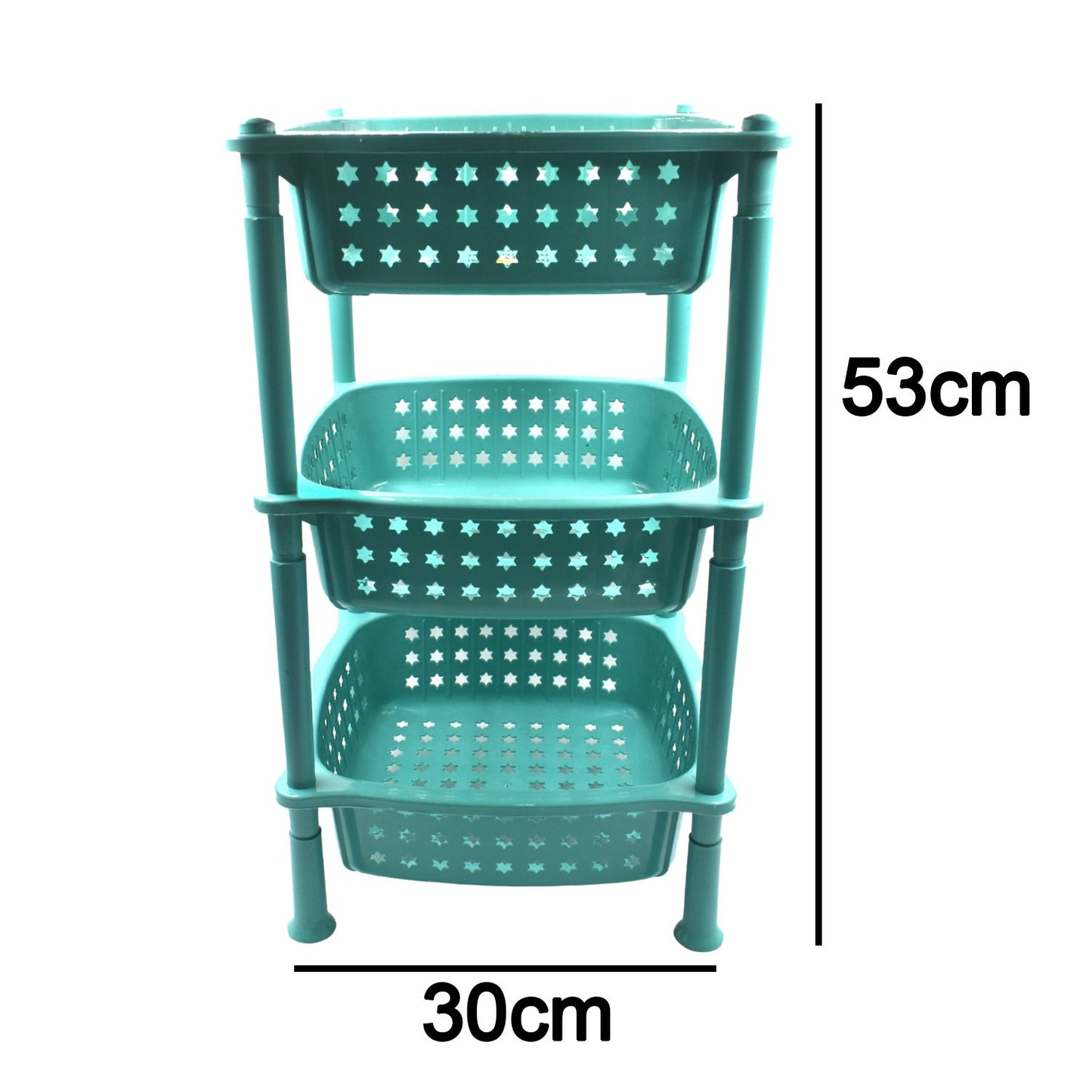 2588 3 Layer Squre Kitchen Trolley Basket