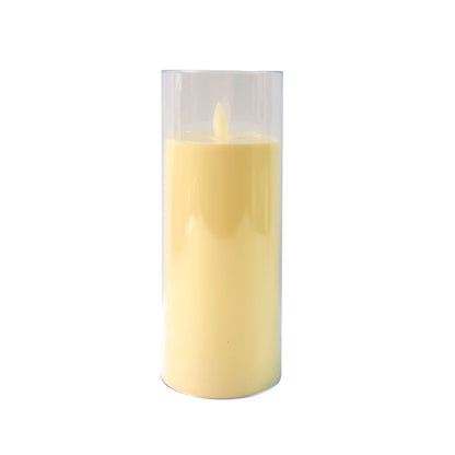 Led Flameless Candle Light With Realistic Flickering Flame Effect In Glass Cover (1 Pc)
