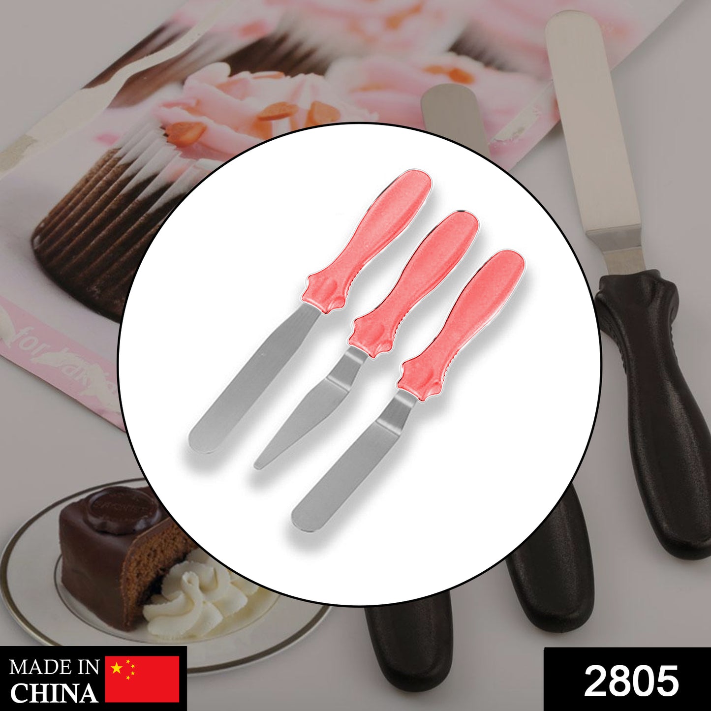 2805 Multi-function Stainless Steel Cake Icing Spatula Flat Angular Triangle Pallet Knife Set