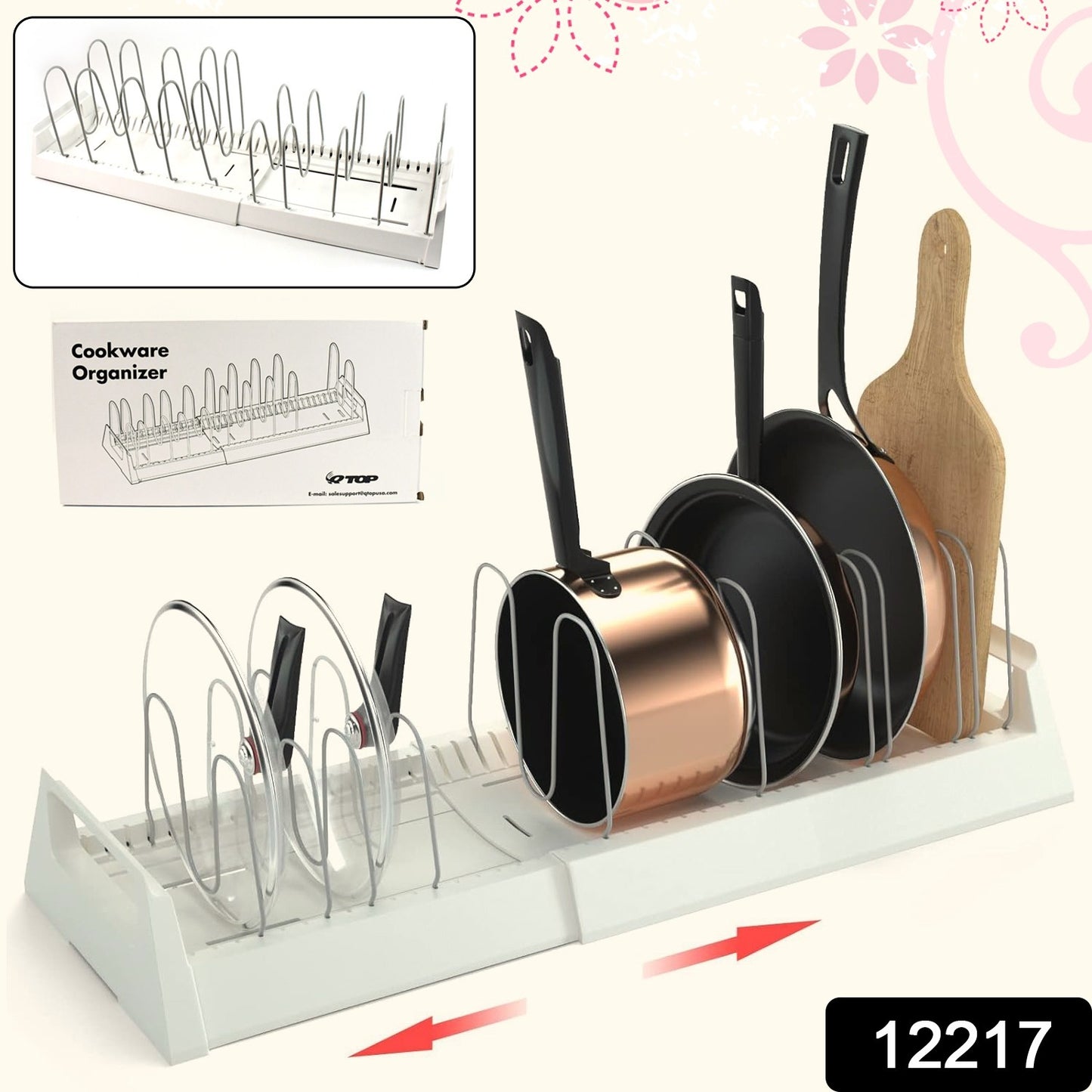 Pots And Pans Organizer Rack For Under Cabinet