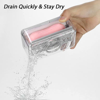 6303 2-in-1 Portable Soap Roller Dish  Soap Dispenser With Roller And Drain Holes Multifunctional Soap Holder Foaming Soap Bar Box For Home Kitchen Bathroom