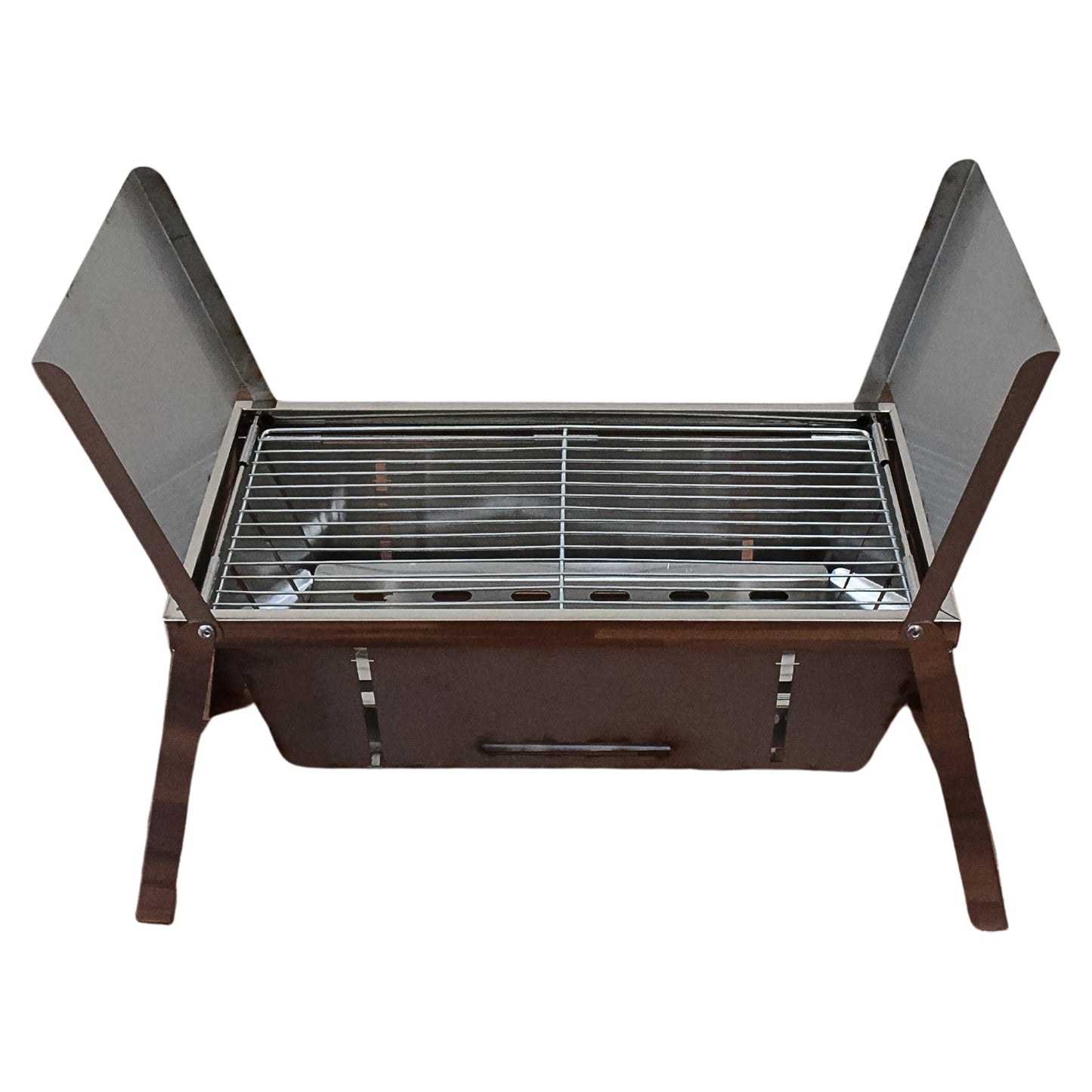 Portable Bbq  Barbecue Grill Stainless Steel Folding Charcoal Grill (1 Set  Net Weight  2207 Gm)