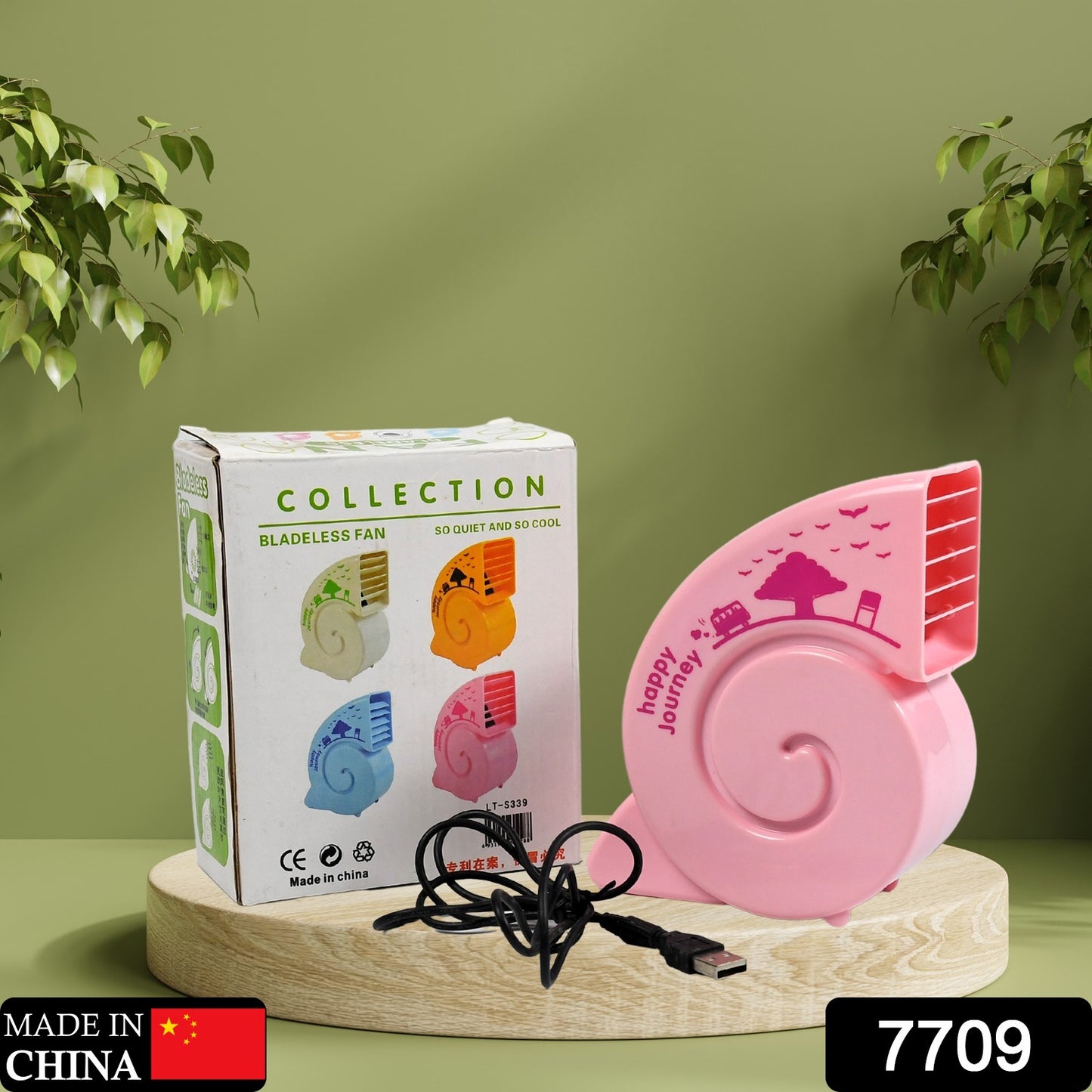 7709  Cute Bright Color Desktop Office Usb Mini Fan Battery Usb Fans Usb Mini Fans (Battery Not Include)