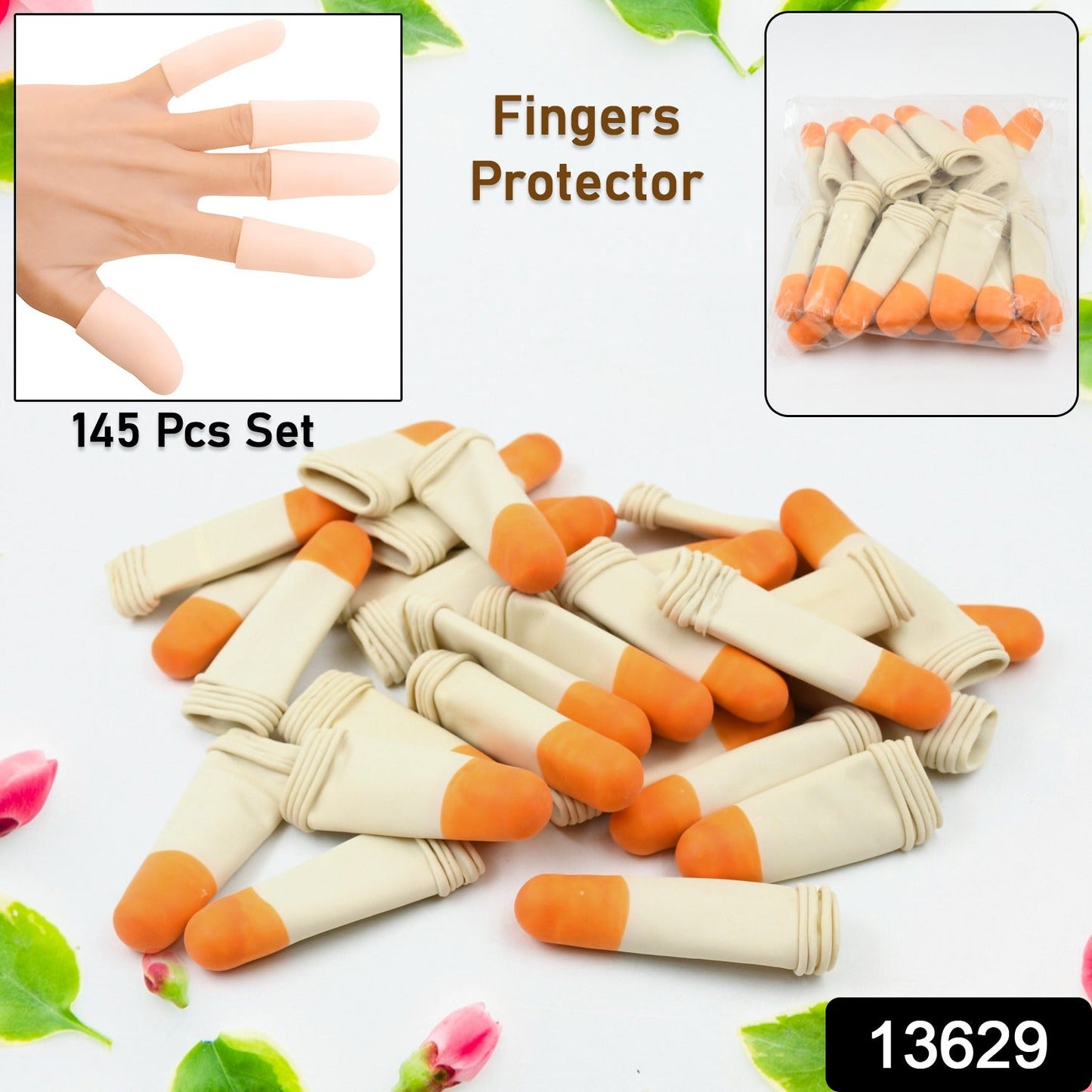 Finger Caps Silicone Finger Protectors Sleeves (Finger Cots  145 Pcs Set Approx)