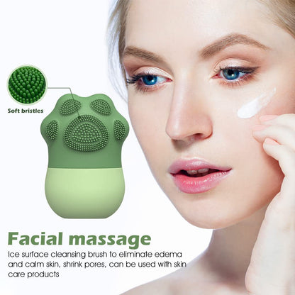 7234 Ice Roller For Face Massage  Eye Anti-leak Silicone Ice Face Roller Ice Mould With Cleansing Brush Ice Facial Roller For Eliminate Edema  Calm Skin Shrink Pore Women Skin Care