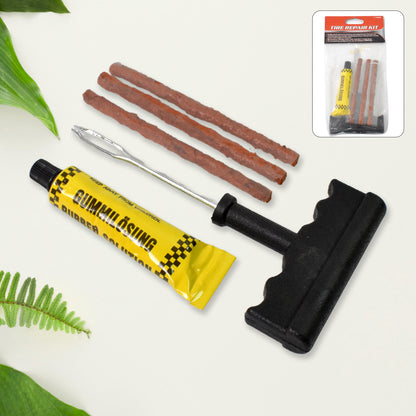 Tyre Puncture Repair Kit With 3 Seal Strips (5 Pcs Set)