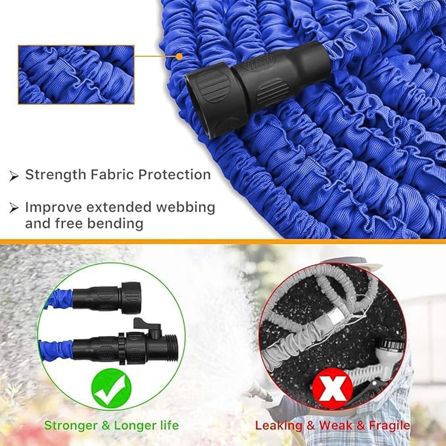 Expandable Magic Garden Hose With Spray Gun Approx 4 Metre Pipe (1 Set  Mix Color)