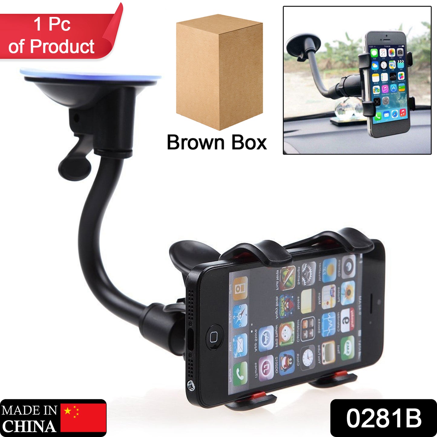 0282b Flexible Mobile Stand Multi Angle Adjustment With 360 Degree Adjustment For Car  Home Use Mobile Stand