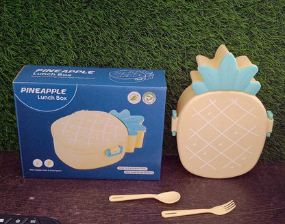 5729 Kids Lunch Box Cute Pineapple Shaped Bento Box With Fork Spoon Snack Candy Container Microwave Portable Office Lunch Box (1 Pc  With Spoon Fork  Color Box)