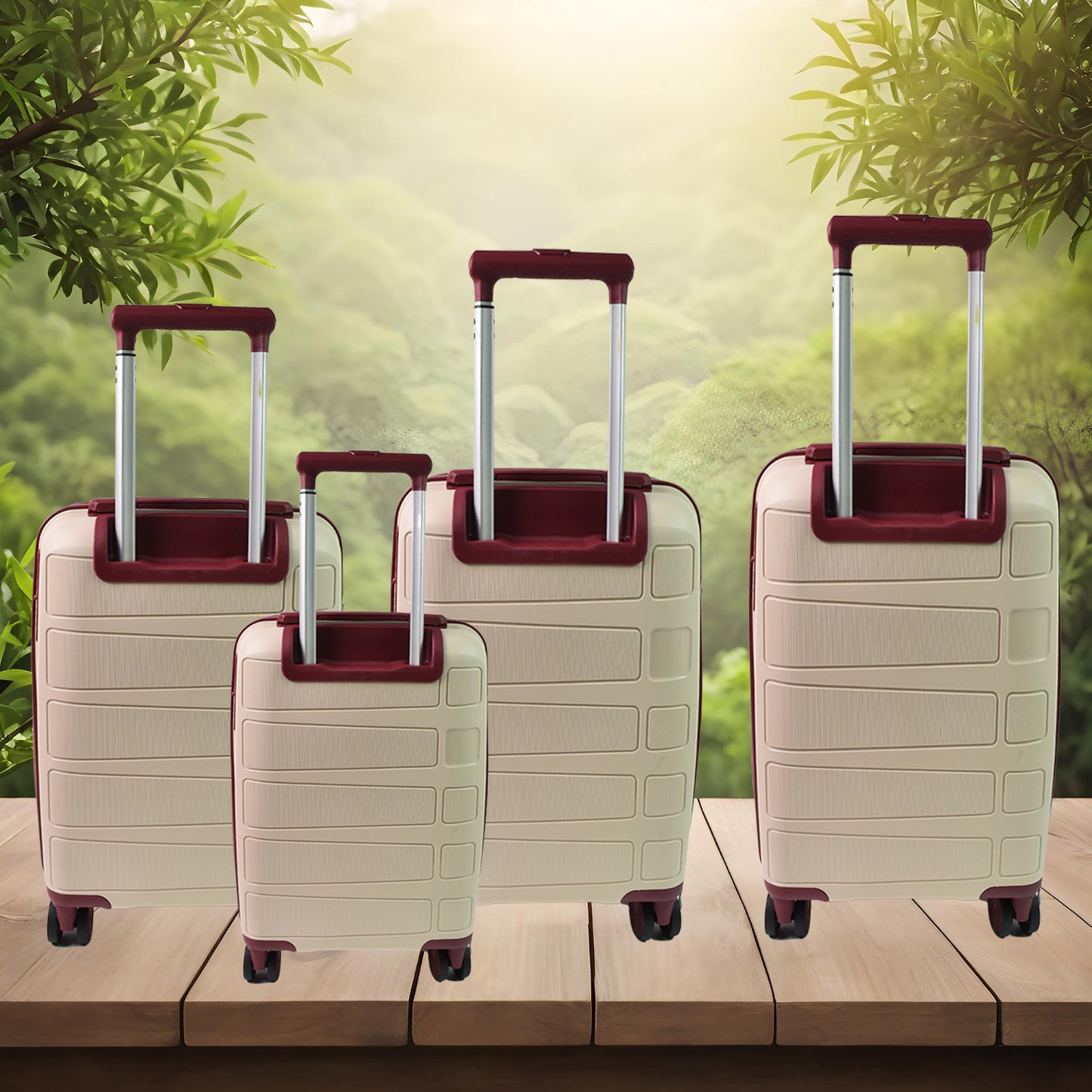 Big 4 In 1 Luggage With Wheels Travel Suitcases Set (4 Pcs Set  Different Size)