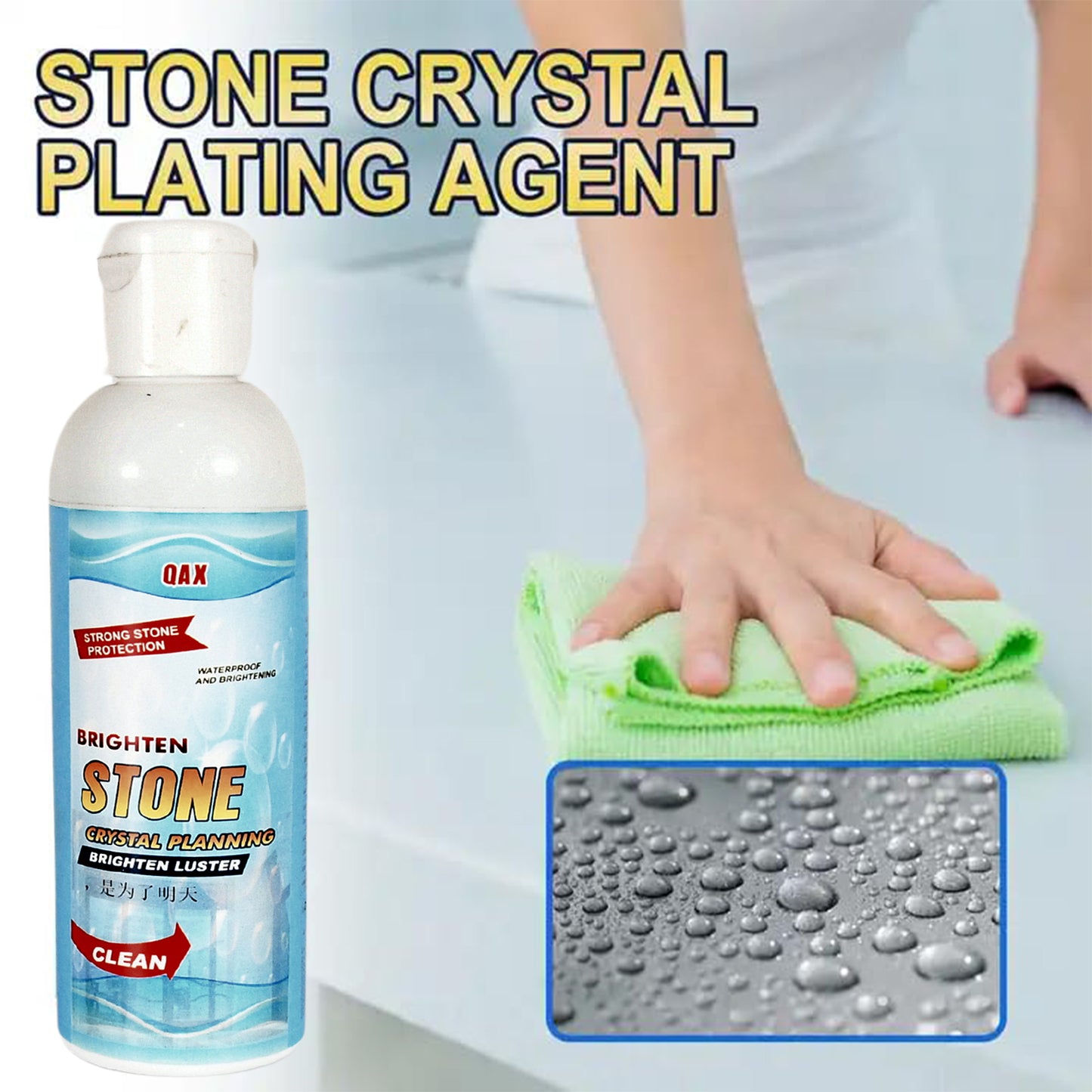 17667 Stone Stain Remover Cleaner Stone Crystal Plating Agent Marble Stone Cleaner Polishes Crystal Plating For Kitchen Patio Backyard Marble Cleaner And Polish (75 Ml Approx  1 Pc)