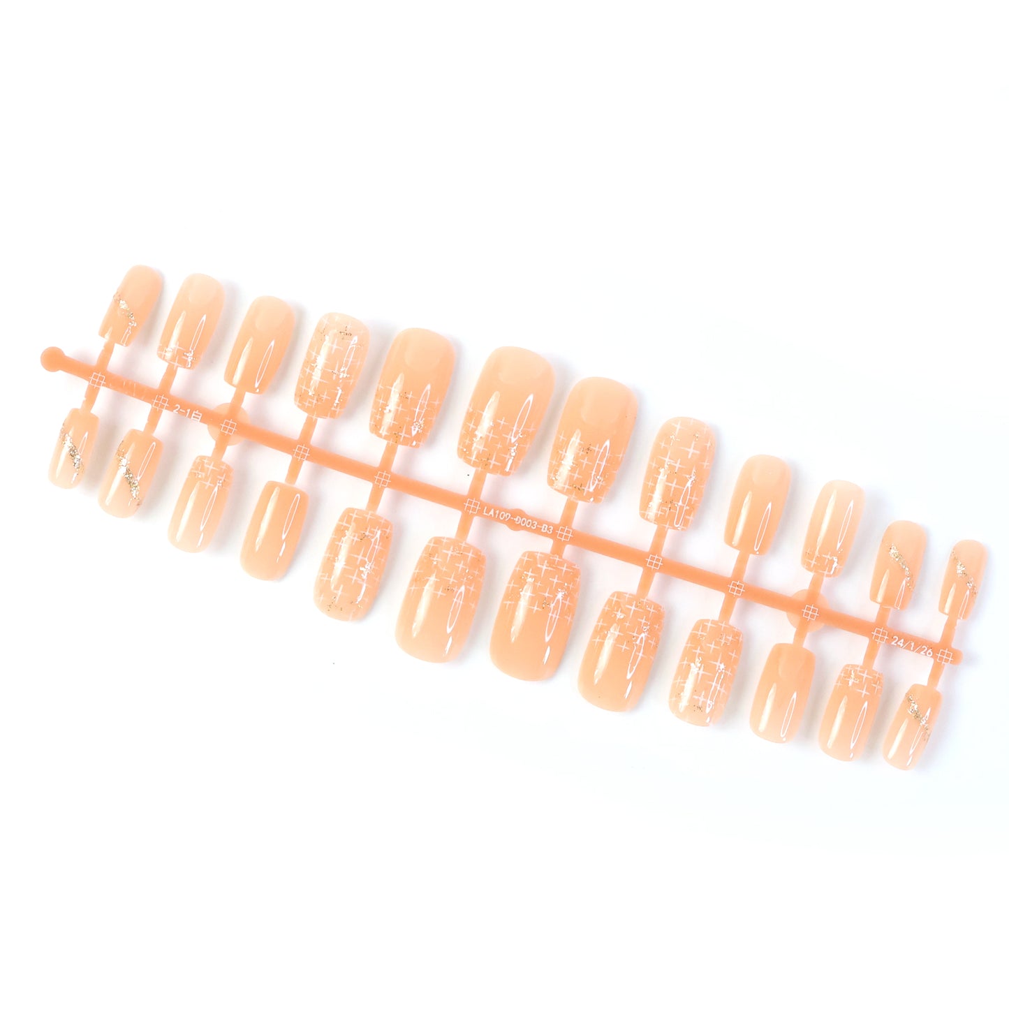 Elegant Nude Glossy Artificial Nail Tips Fake Nails (24 Pc Set)