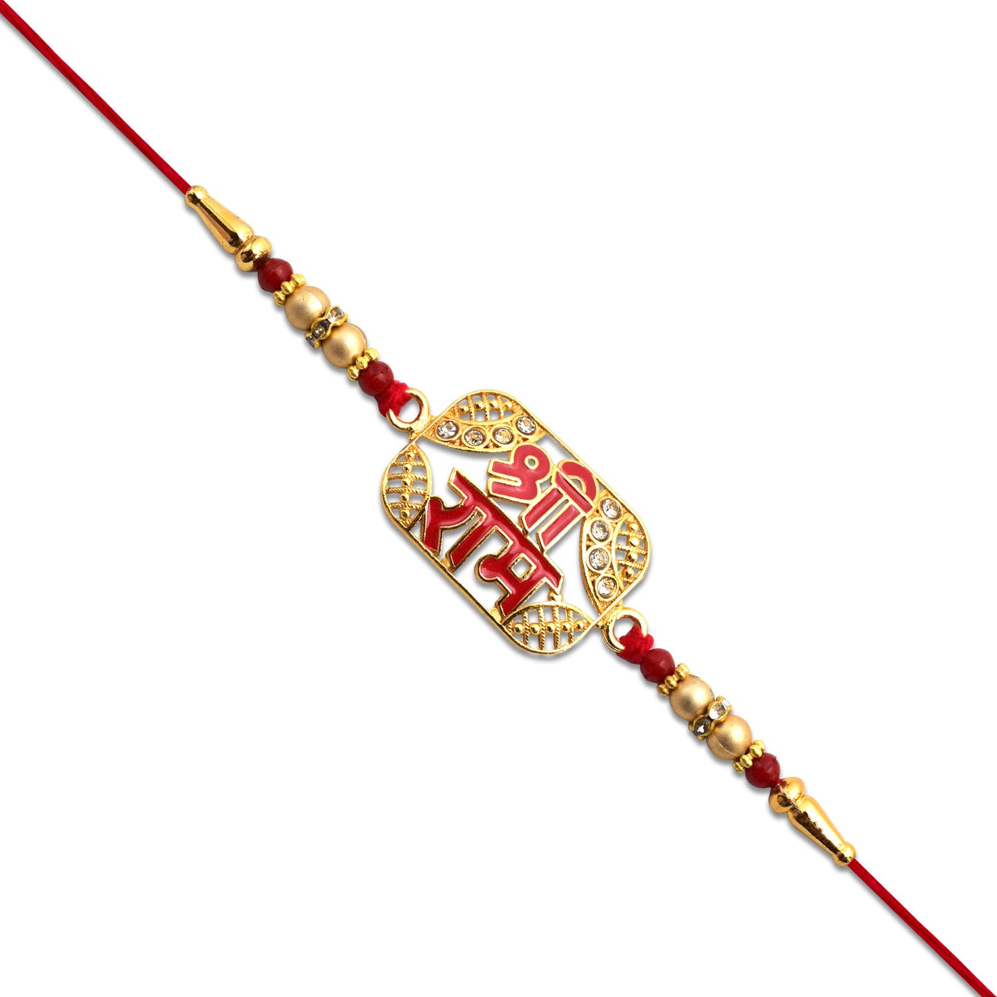 Shree Ram Rakhi With Golden Frame  Stone Detailing