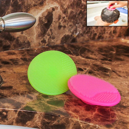 Bath  Facial Cleansing Brush Soft Silicone Face Scrubber (2 Pc Set)