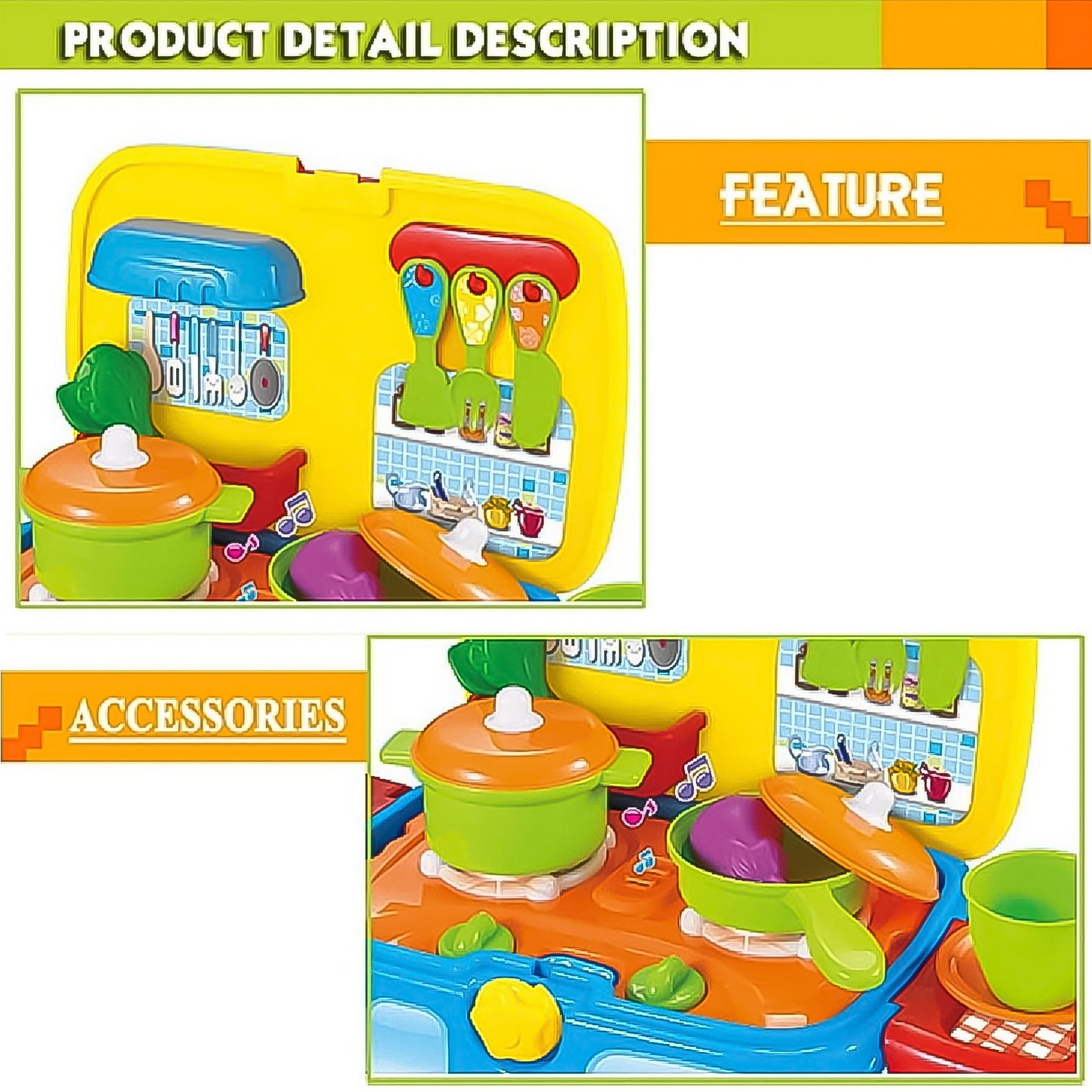 Kitchen Vehicle Set Toy For Kids Big Cooking (21 Pcs Set)