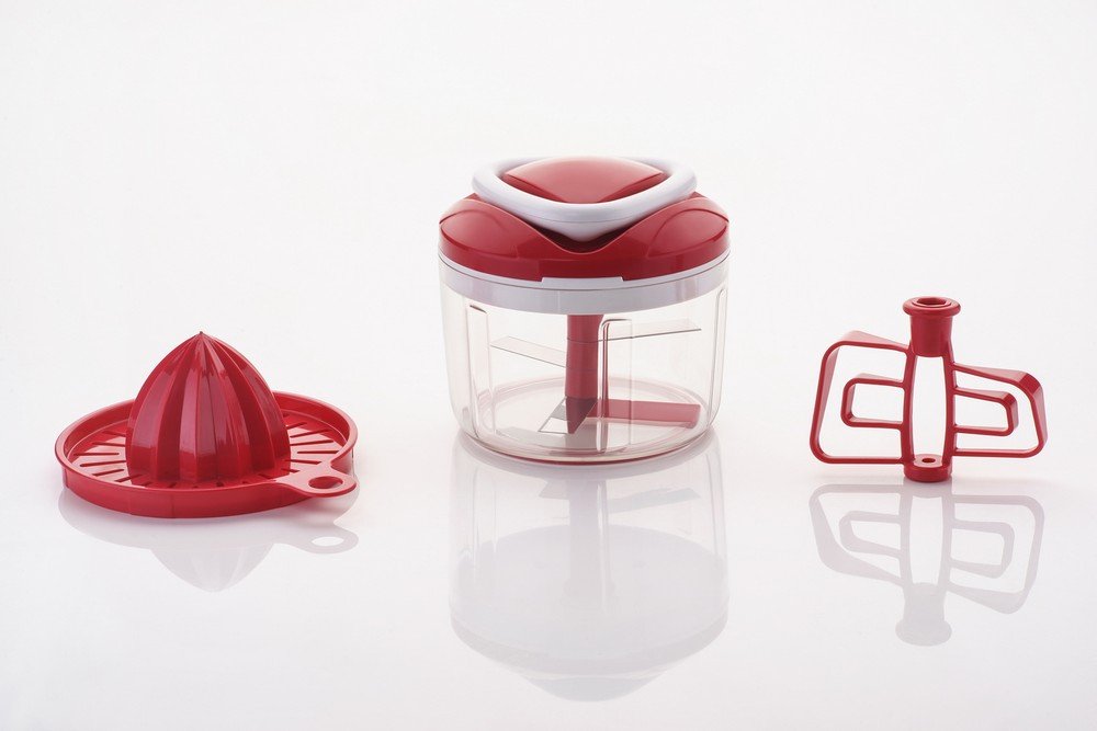 8116 Ganesh Easy Pull 3-in-1 Plastic Chopper (650ml 125mm Red)