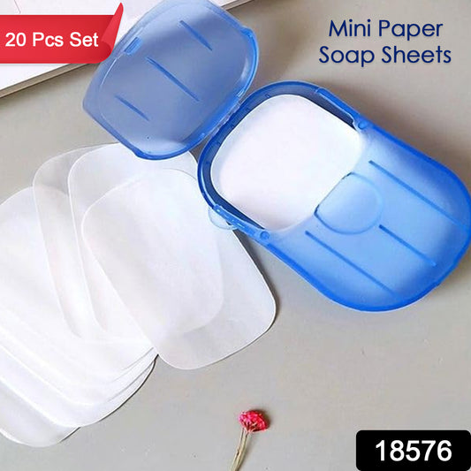 Portable Easy Carry Travel Paper Soap Sheet With Mini Box (20 Sheets In A Pack Approx  Mix Color)