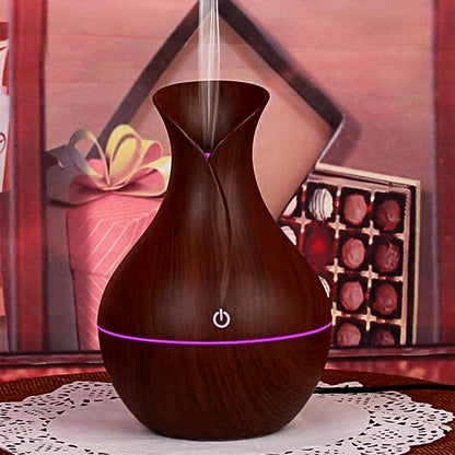 Mini Wooden Vase Pot Diffuser Cool Mist Atomization Humidifier (1 Pc  130 Ml)