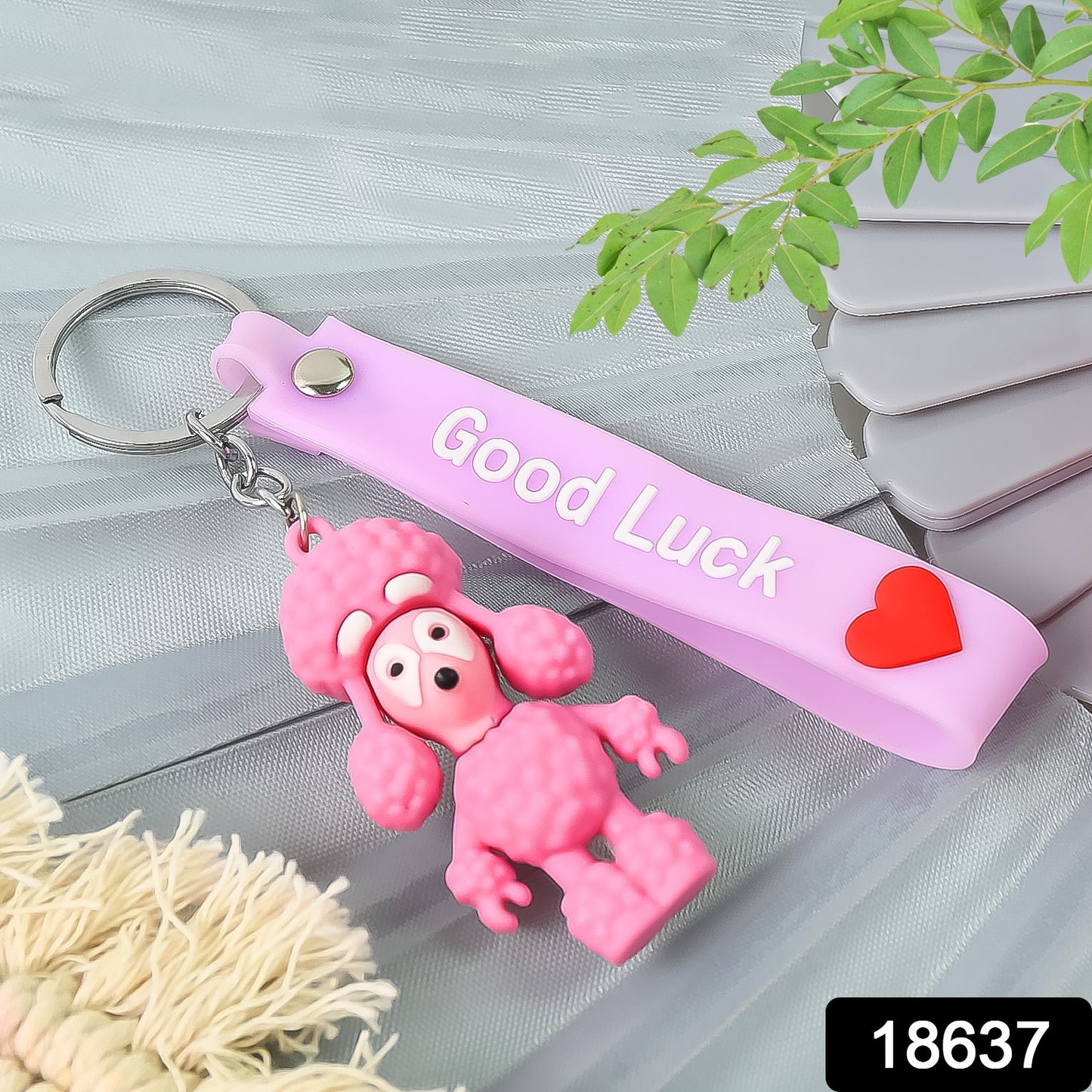 Cute Cartoon Silicone 3d Key Chain With Metal Hook  Strap (Pack Of 1)