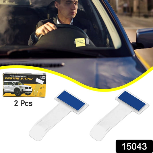 Windscreen Cardholder Fastag Stand Transparent Ticket Holder Car (2 Pc Set)