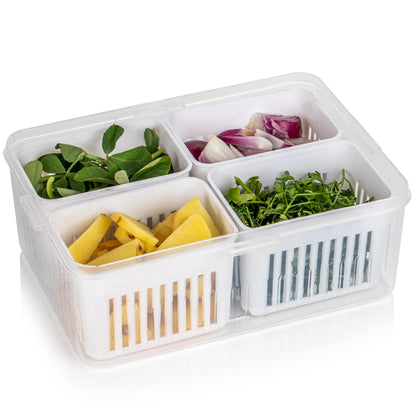 Fridge Storage Boxes Freezer Storage Containers Container For Kitchen Storage Set Storage In Kitchen Vegetable Storage Draining Crisper Refrigerator Food Box (1 Pc)