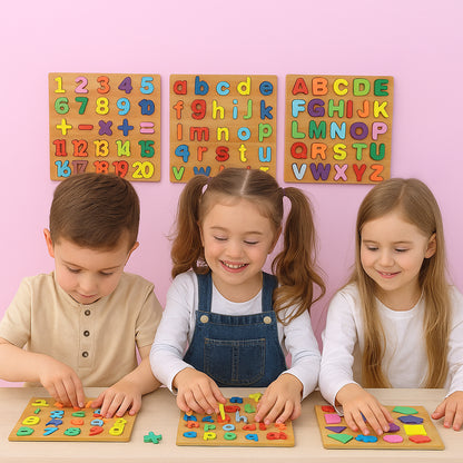 Wooden Learning Puzzle Board - (Mix  Design  1 Pc)