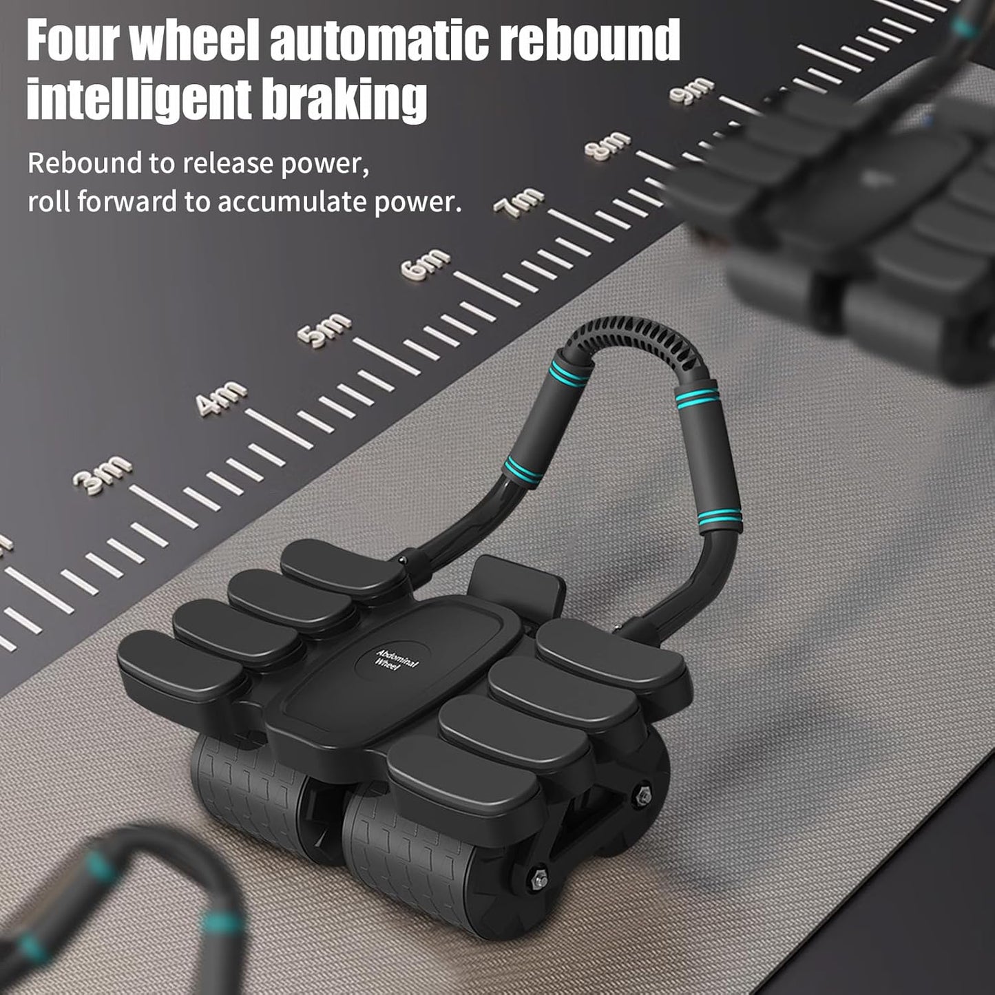 Automatic Rebound Abdominal Wheel With 8 Elbow Supports (1 Pc)