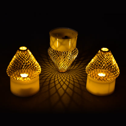 6551 12pcs Flameless And Smokeless Decorative Candles Acrylic Led Tea Light Candle For Gifting House Light For Balcony Room Birthday Christmas Festival Events Decor Candles (12 Pieces)