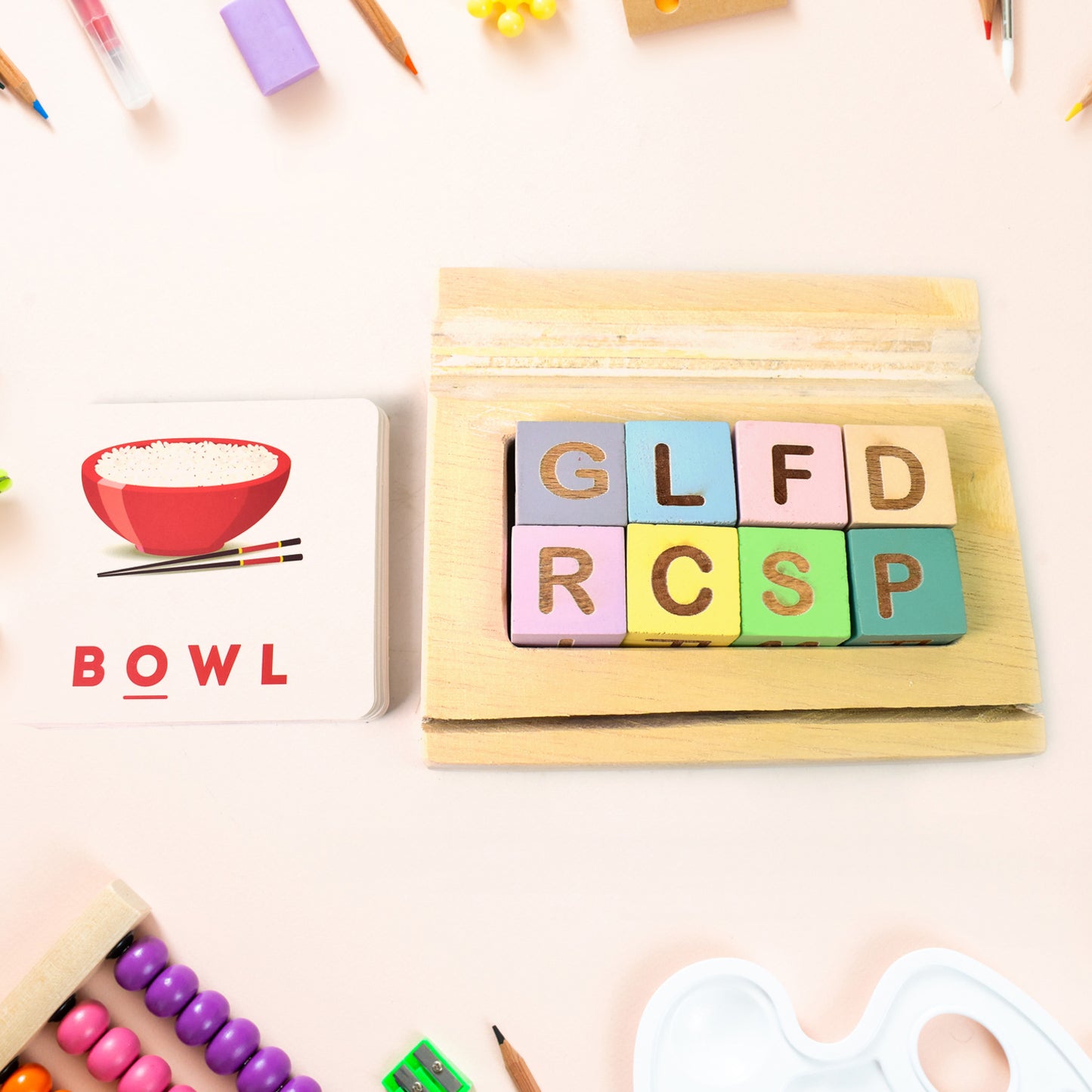 Alphabet Puzzle Spelling  Reading Words (26 Flash Cards  8 Woodenblock)