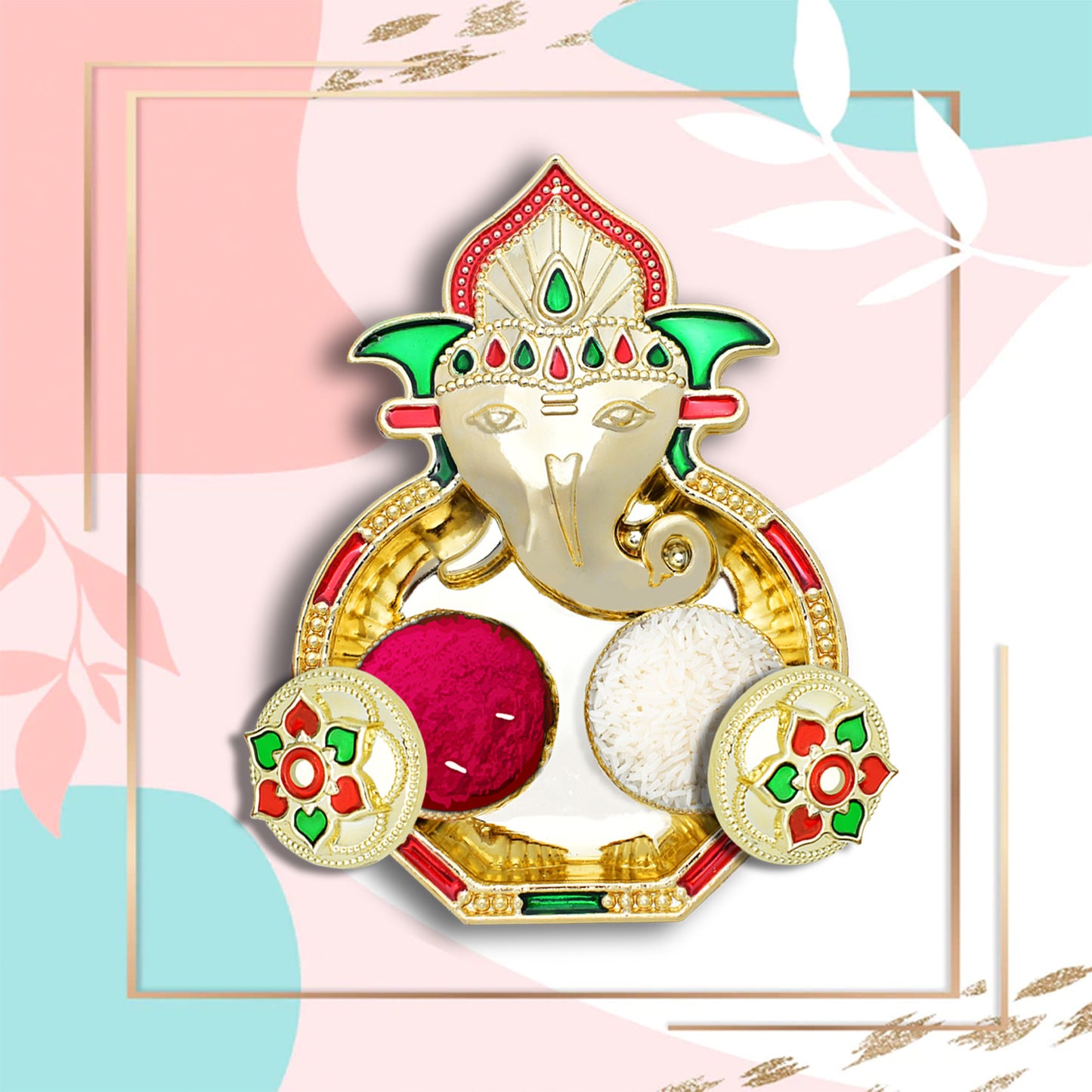 5998 Ganesha Shaped Haldi Kumkum Thali Holder Pooja Return Gift Indian Housewarming Gifts Shivratri Wedding Favor Navarathri Favors Baby Shower Janmashtami Rakasha Bandhan Special