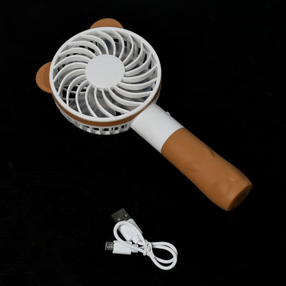 4812 Portable Bear Styled Hand Fan Rechargeable Handheld Fan For Travel  Home  Office Use (Battery Not Include)