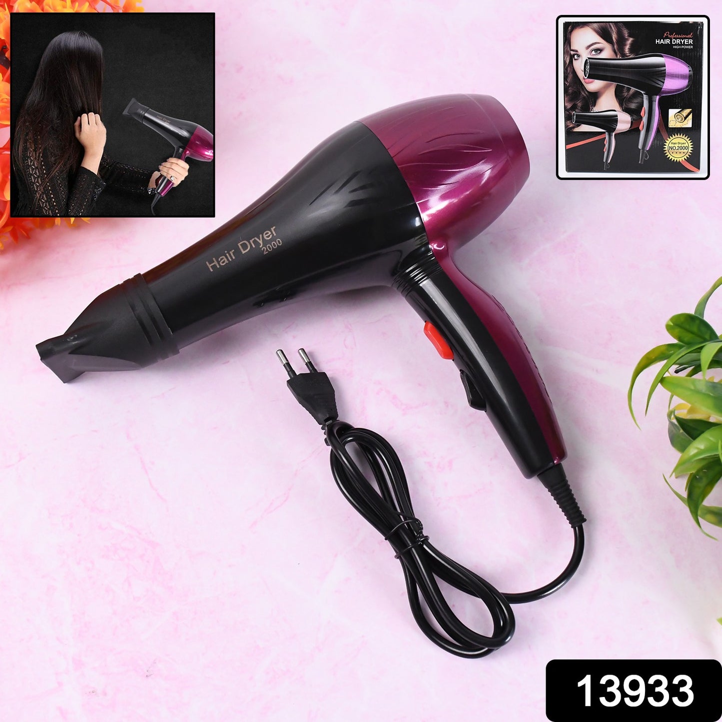 Professional High Power Multi Purpose Hair Dryer Salon (220v50-60hz  1 Pc)