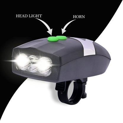 Bicycle 3 Led White Headlight Lamp (1 Pc  Battery Not Included)