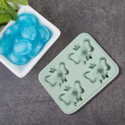 8160 Silicone Cartoon Shape 4 Grid Ice Cube Tray Ice Cube Molds Trays Small Cubes Tray For Fridge Flexible Silicon Ice Tray (1 Pc)