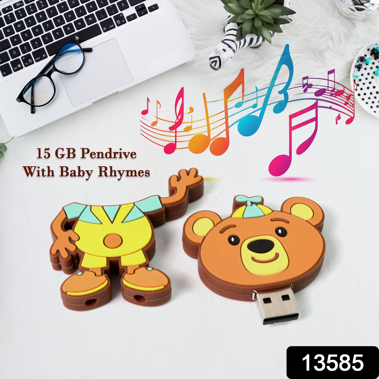 Portable Cartoon Shape Silicone Usb Pen Drive  Flash Disk (15 Gb With Baby Rhymes Song  1 Pc)