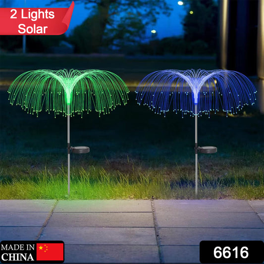 6616 2pcs Garden Solar Outdoor Lights Decorative  7 Colors Changing Rgb Light Waterproof Flower Jellyfish Firework Decor For Garden Patio Landscape Pathway Yard Holiday Decor