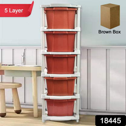 5-layer Plastic Drawer Storage Organizer Multi-purpose Cabinet (1 Pc)