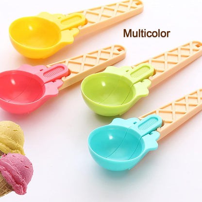 5509 Ice Cream Spoons 2pcs Plastic Water Melon Scoopers With Trigger Dipper And Adults For Summer Party Ice Cream Scoop Food Serving Spoon Kitchen Tools Ice Cream Digging Spoon Household Spoons Cupcake Spoons Aps Fruit Ball Player (2 Pc)