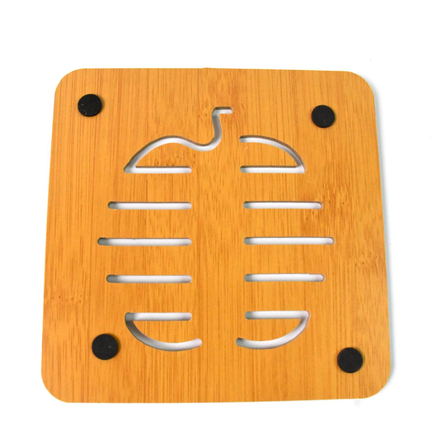 Square Bamboo Wood Table Place Mat Hot Pot Cup Mat Tea Coaster(1414 Cm  1 Pc)