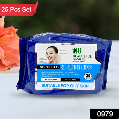 Refreshing Wet Wipes For Face  Facial Cleansing  Refreshing  Skin Hydration Soothing For Skin  Ph Balance  Alcohol Free  Nourishing With Fruit Extract  25 Wipes