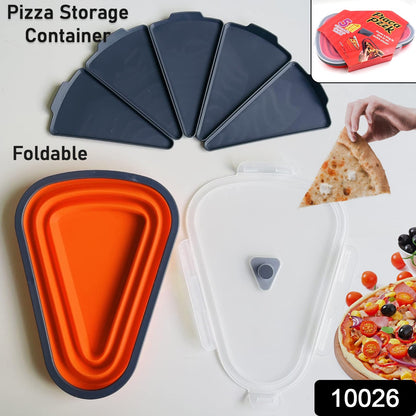 10026 Reusable Pizza Storage Containers With 5 Microwavable Serving Trays Silicone Container Expandable  Adjustable For Packing Pizza At Home  Outdoor