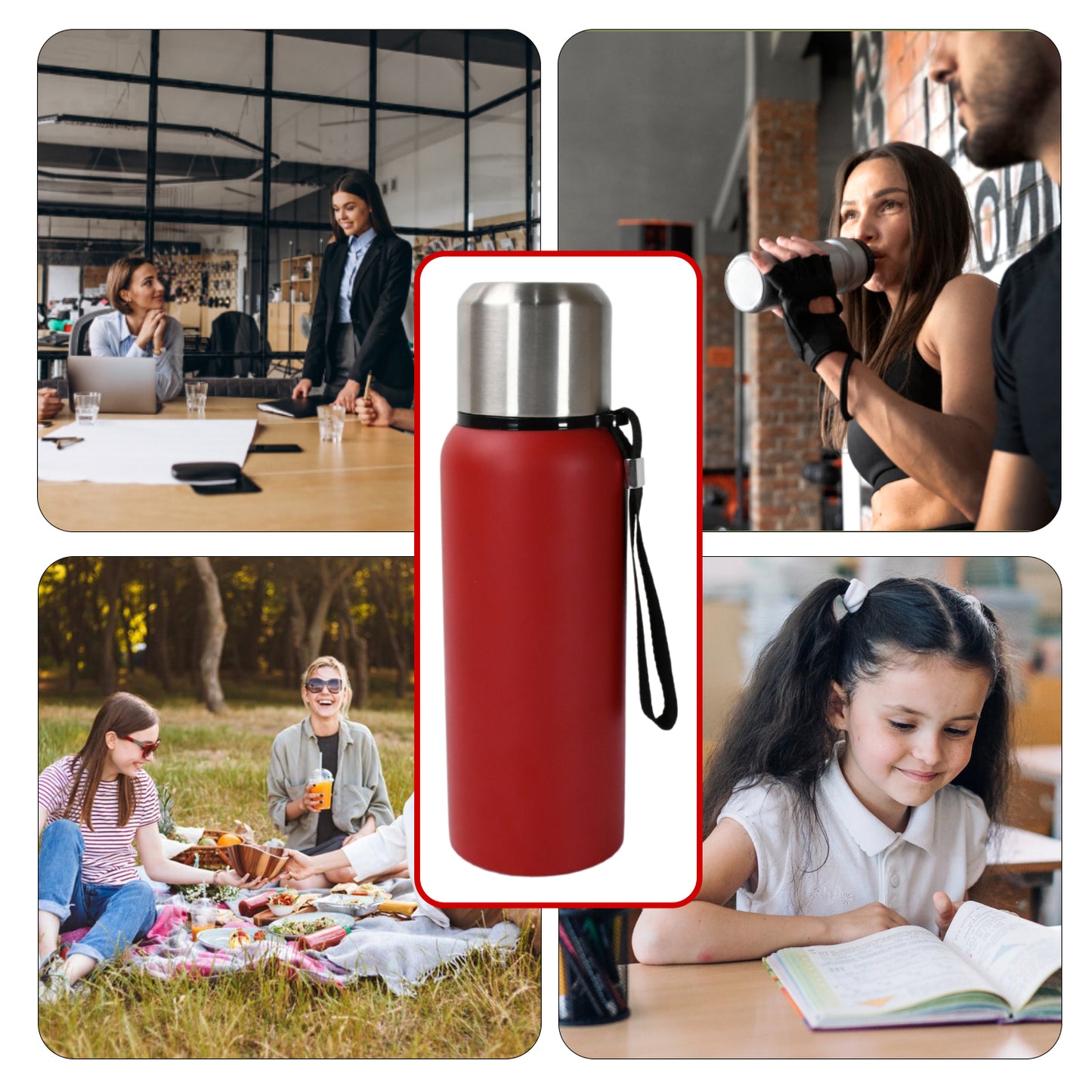 Stainless Steel Water Bottle Fridge Water Bottle Stainless Steel Water Bottle Leak Proof Rust Proof Cold  Hot Thermos Steel Bottle Leak Proof  Office Bottle  Gym  Home  Kitchen  Hiking  Trekking  Travel Bottle (1000ml800mlapprox 600ml)